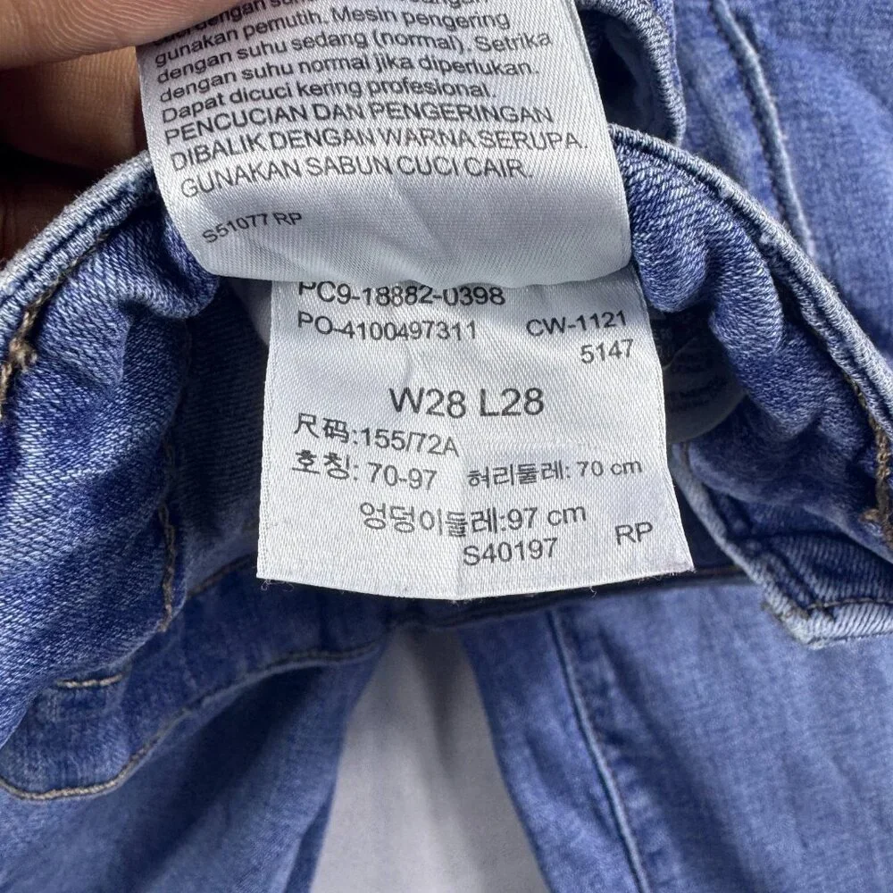 Y2K Levi's Skinny‎ Jeans Womens Blue Denim 721 High Rise 5-Pocket Comfort 28x28 - Picture 14 of 16